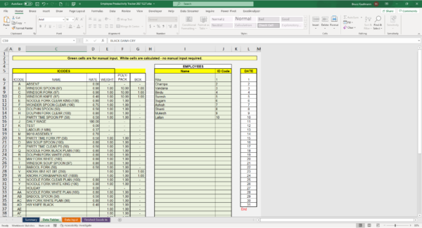 excel template