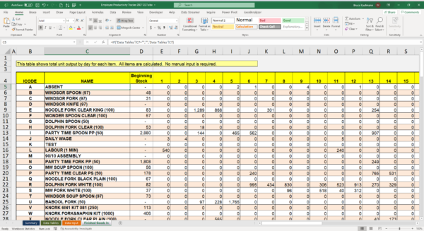 excel template